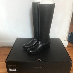 Frye Black Leather Melissa Button Back Zip Up Boots Sz 5.5
